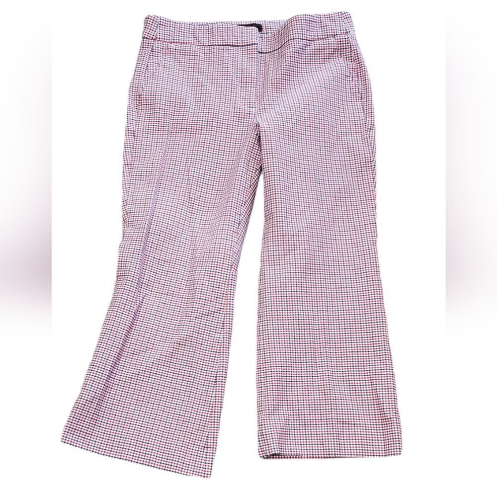 J. Crew Red,Black & White Plaid Ankle Pants